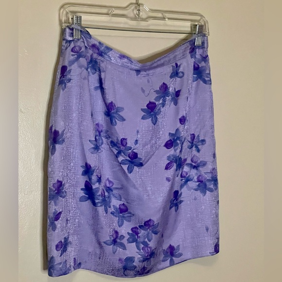 VTG Purple Silk Floral Mini Skirt size Medium - Picture 6 of 9